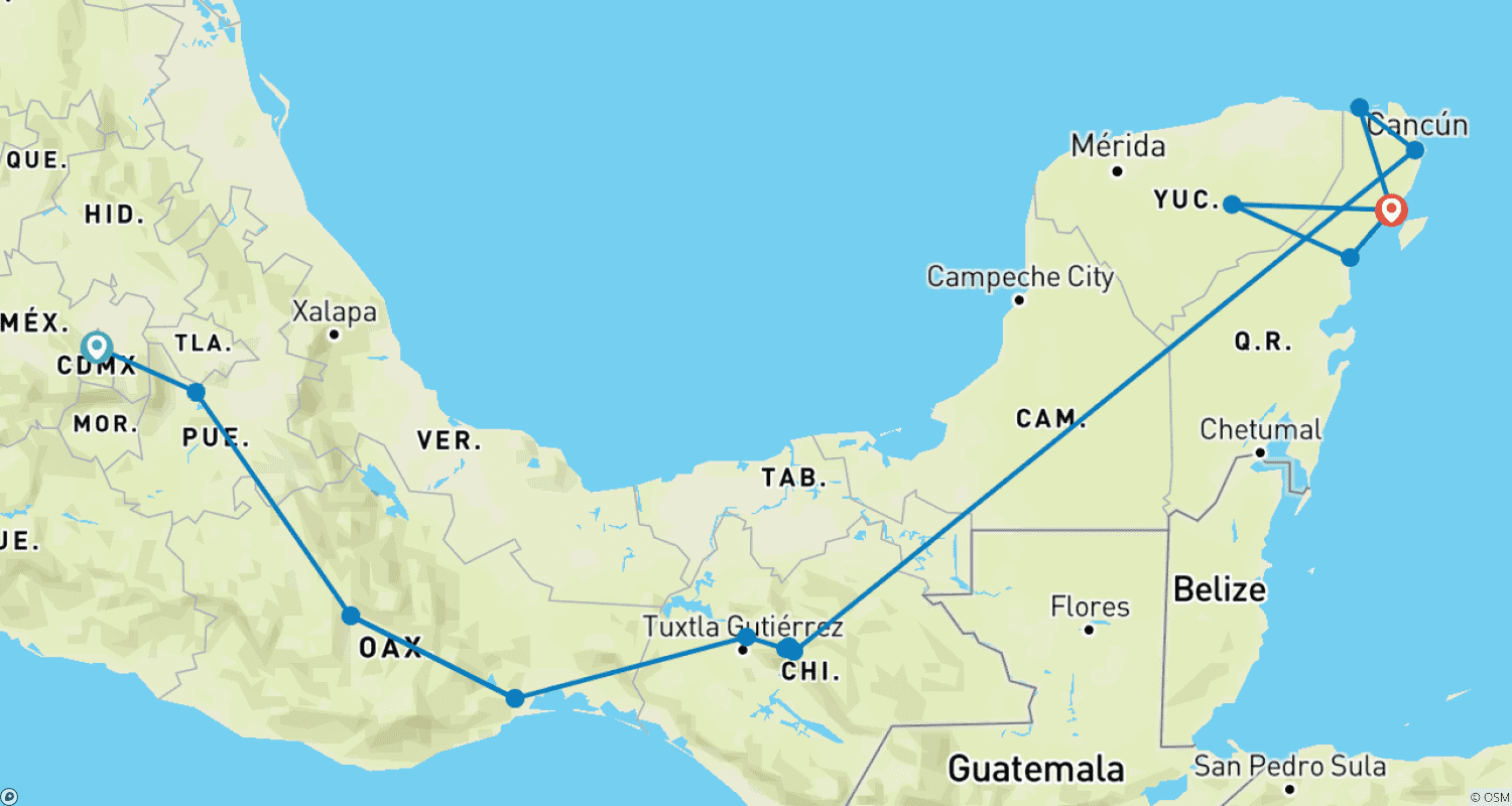 خريطة مسار Viva Mexico