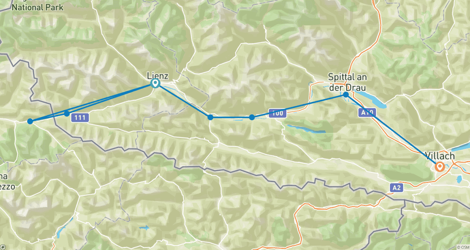 Mapa trasy: Ścieżka rowerowa Drawy dla rodzin