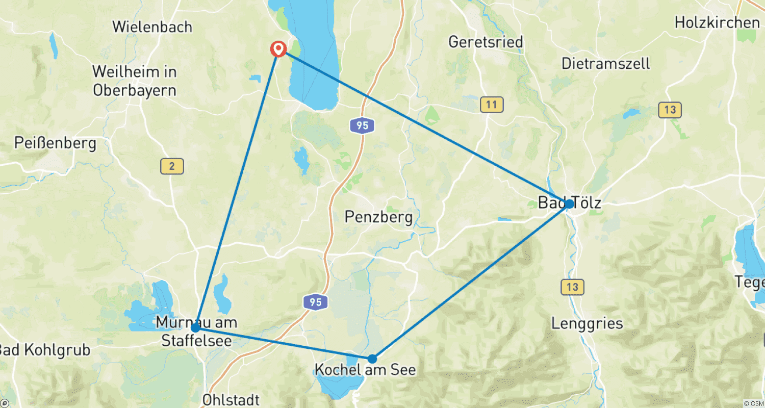 Mapa trasy: Ścieżka rowerowa Isar dla rodzin