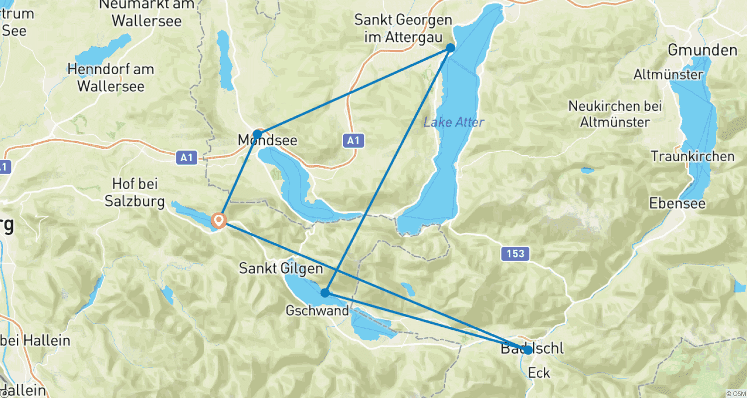 Mapa do percurso de Ten Lakes Trekking Tour