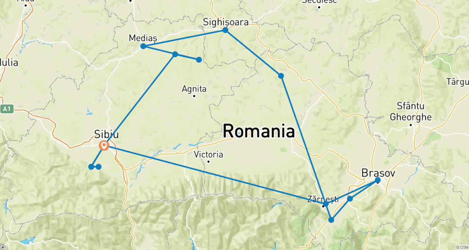 Mapa trasy: Transylvania by bike