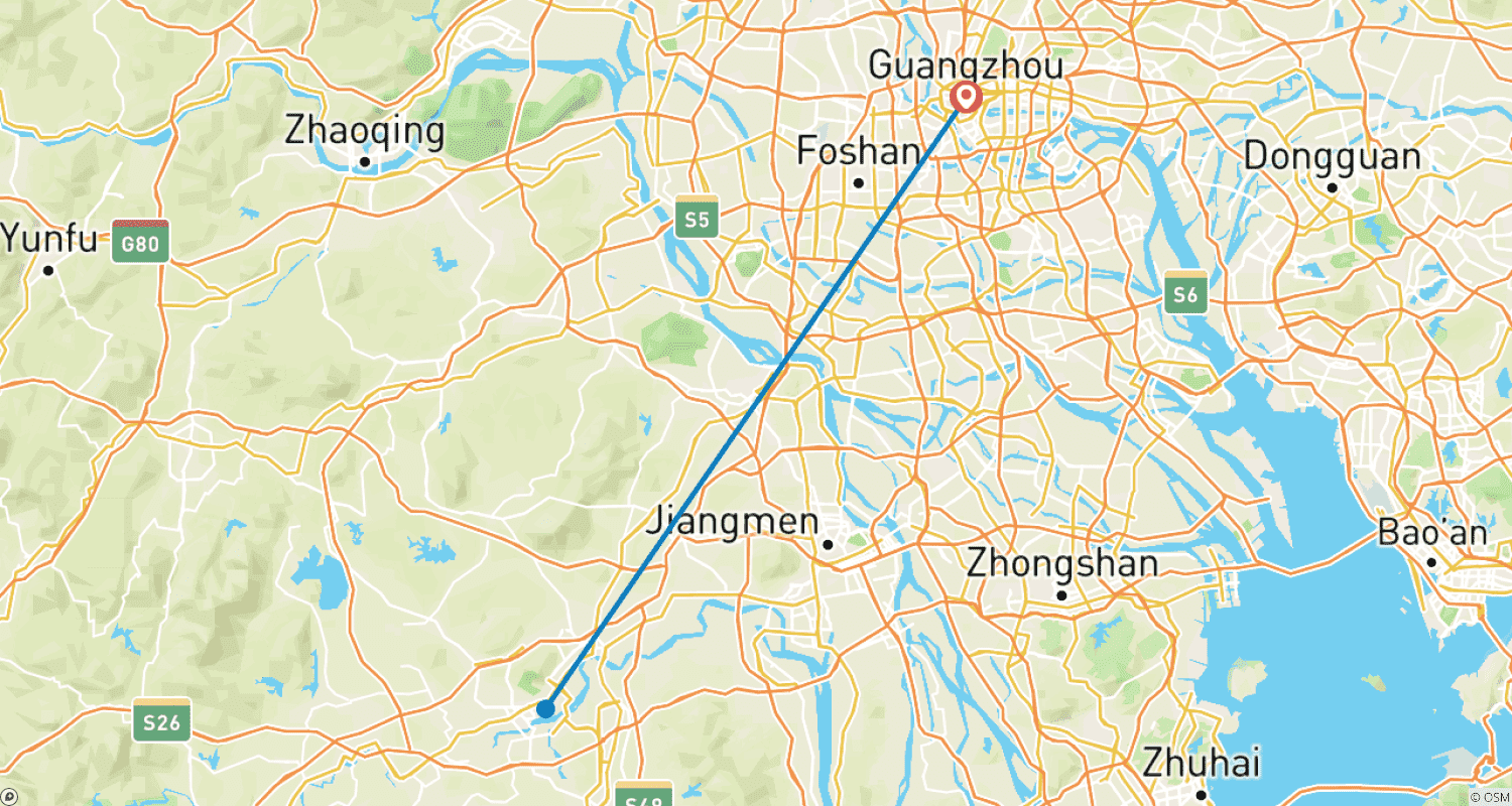 Chinese New Year Tour in Guangdongのルートマップ