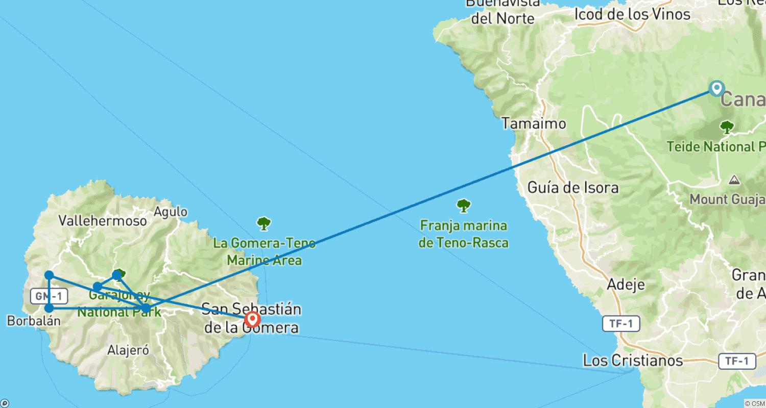 Mapa trasy: La Gomera: Hiking & Relaxation