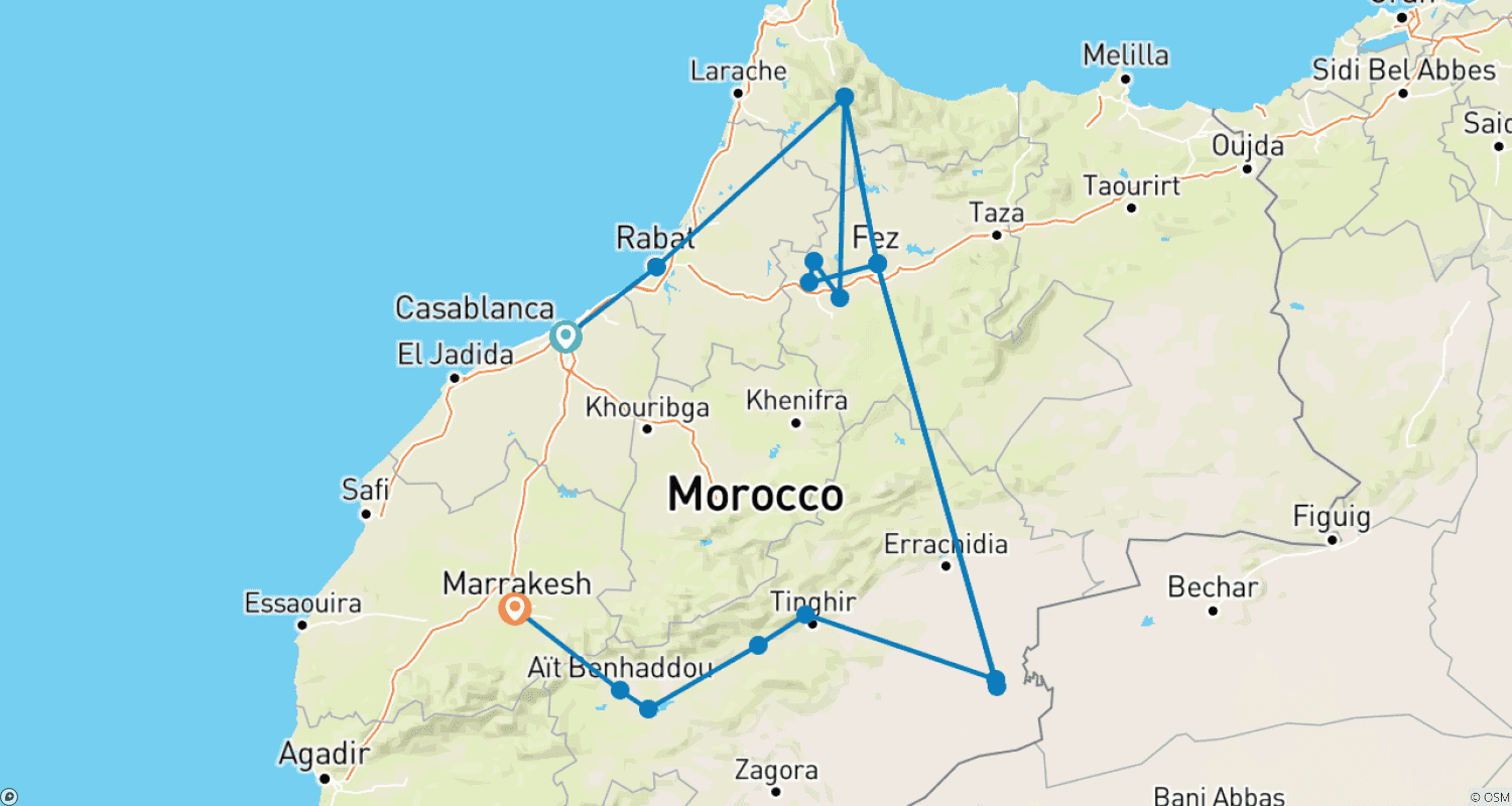 Morocco Impressionsのルートマップ