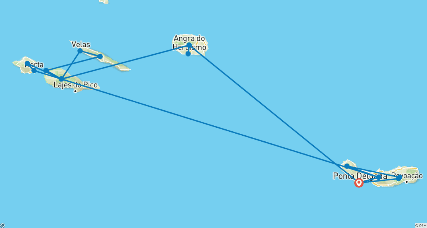 Mapa trasy: Azores Highlights