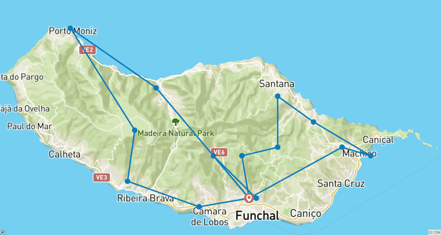Madeira Impressionsのルートマップ