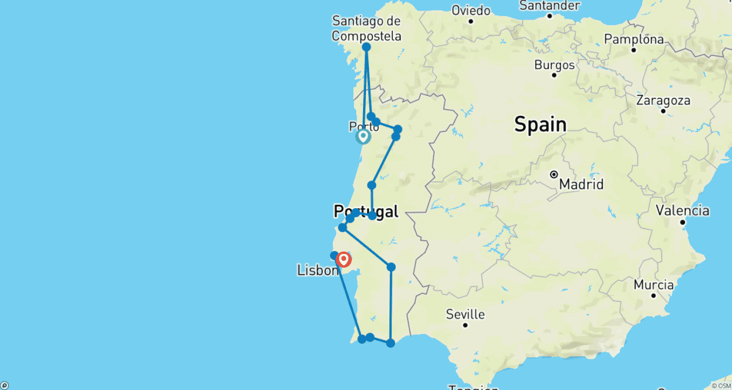Portugal In-Depthのルートマップ