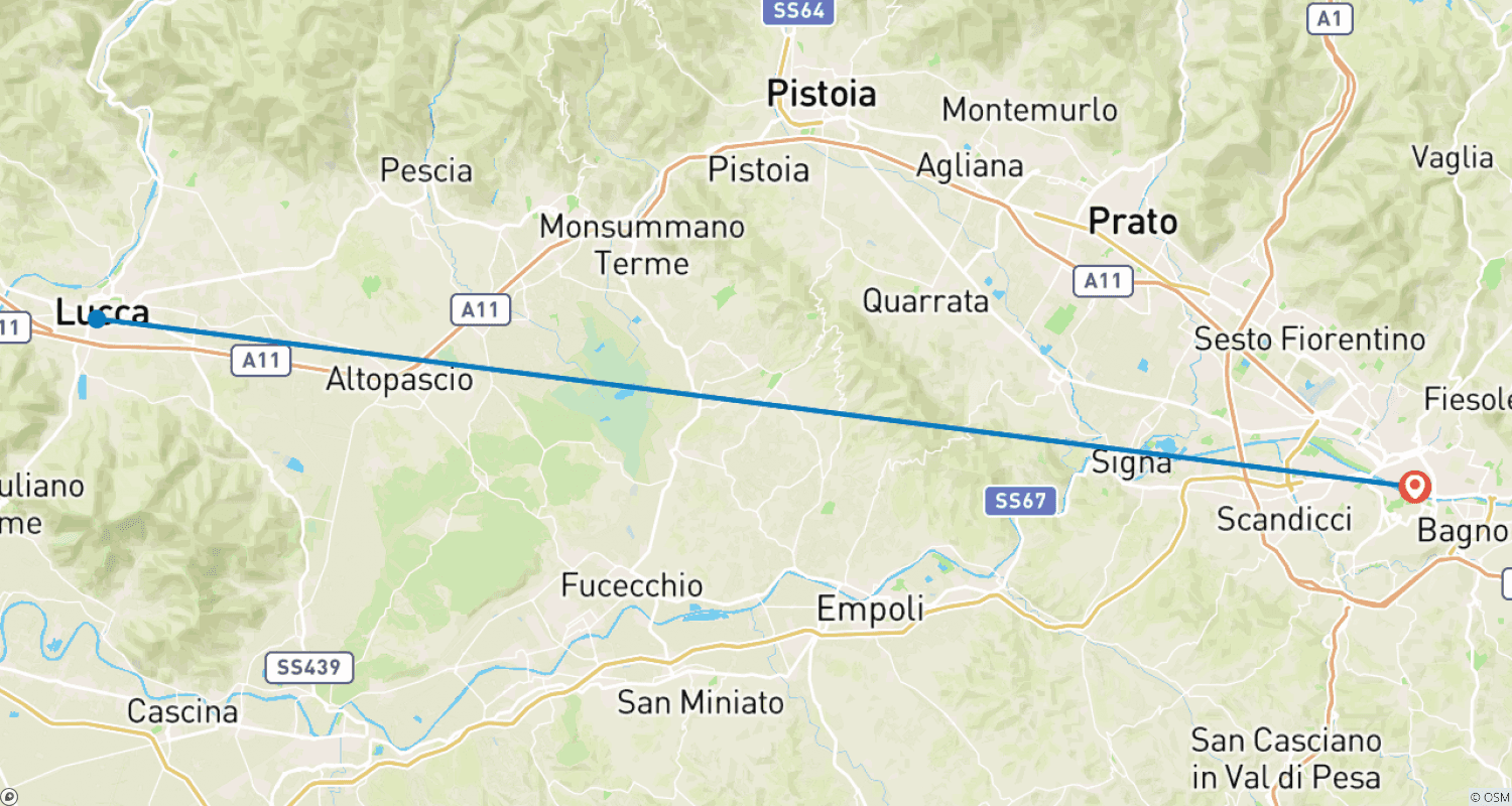 Mapa trasy: Florencja: Przerwa w mieście