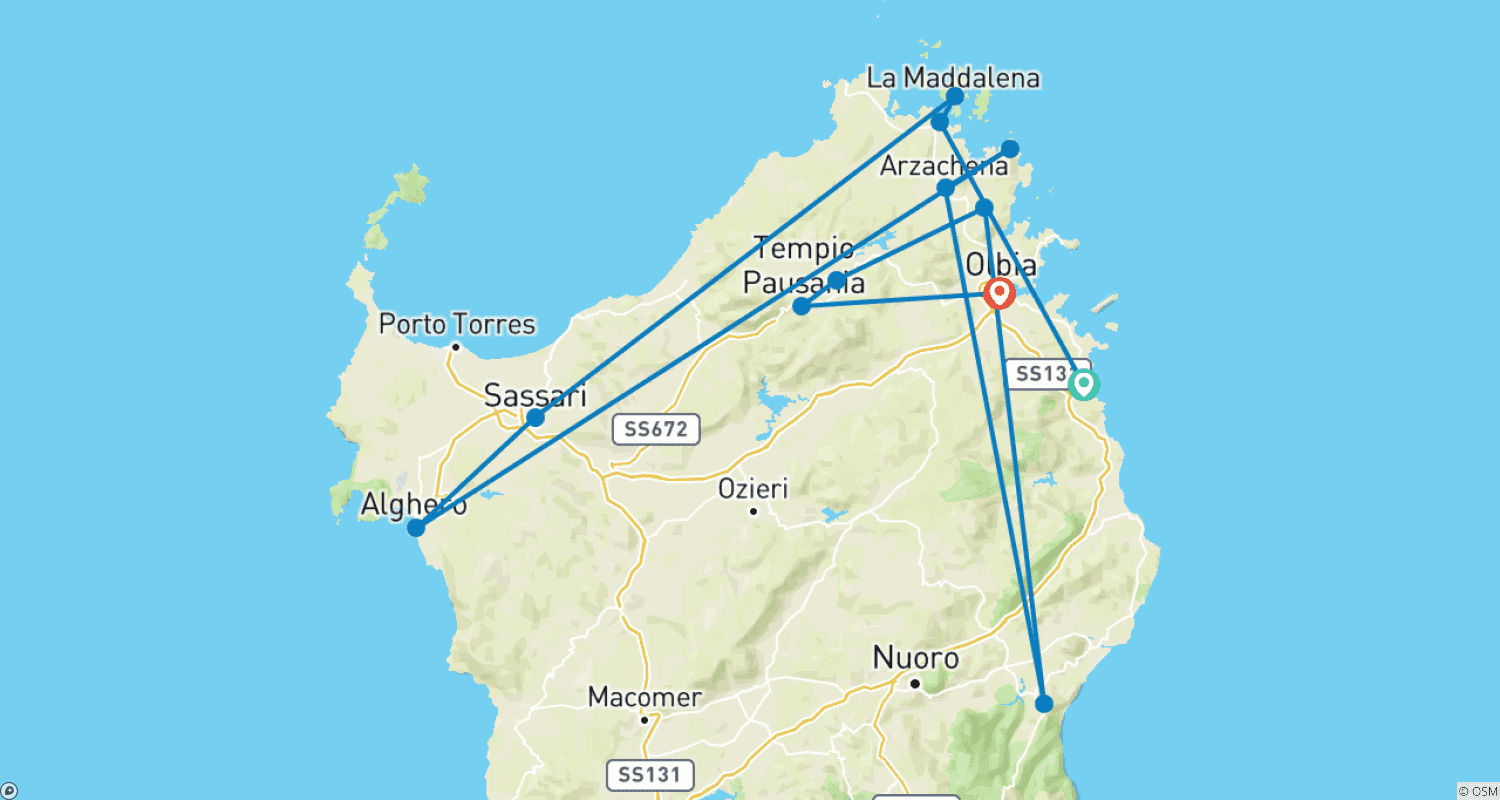Mapa trasy: Sardynia: Wrażenia