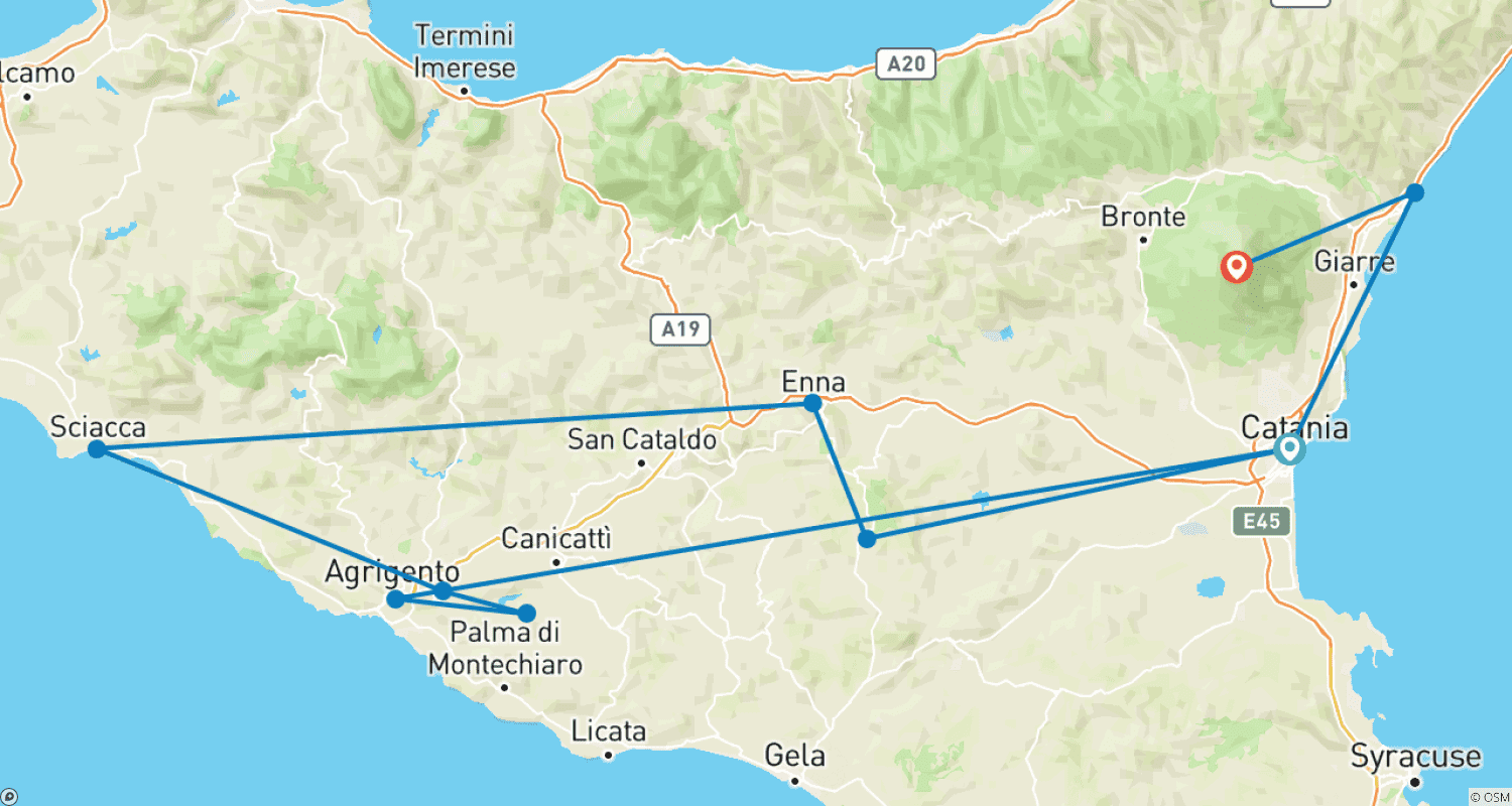 Mapa do percurso de Impressões da Flor de Amendoeira