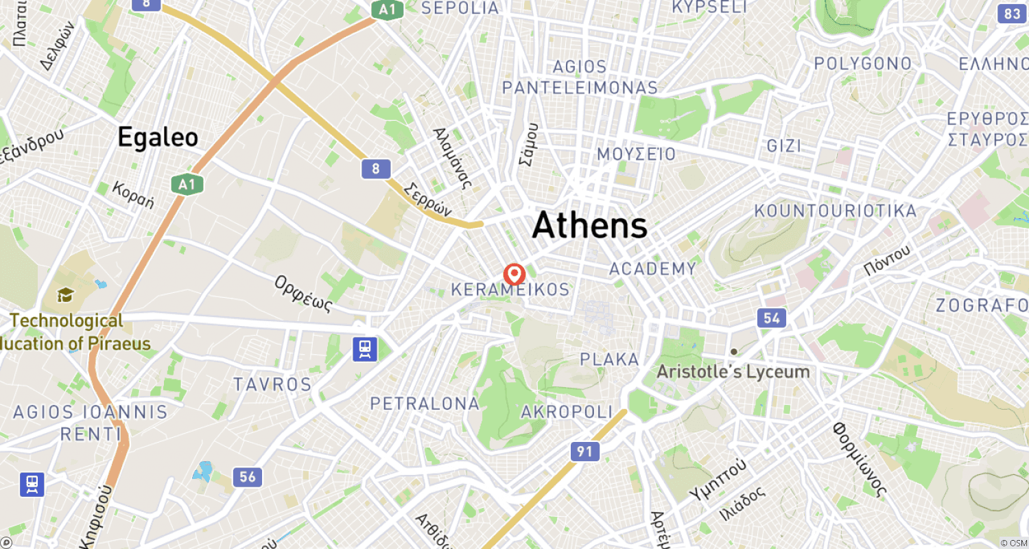 Mapa do percurso de Athens City Break