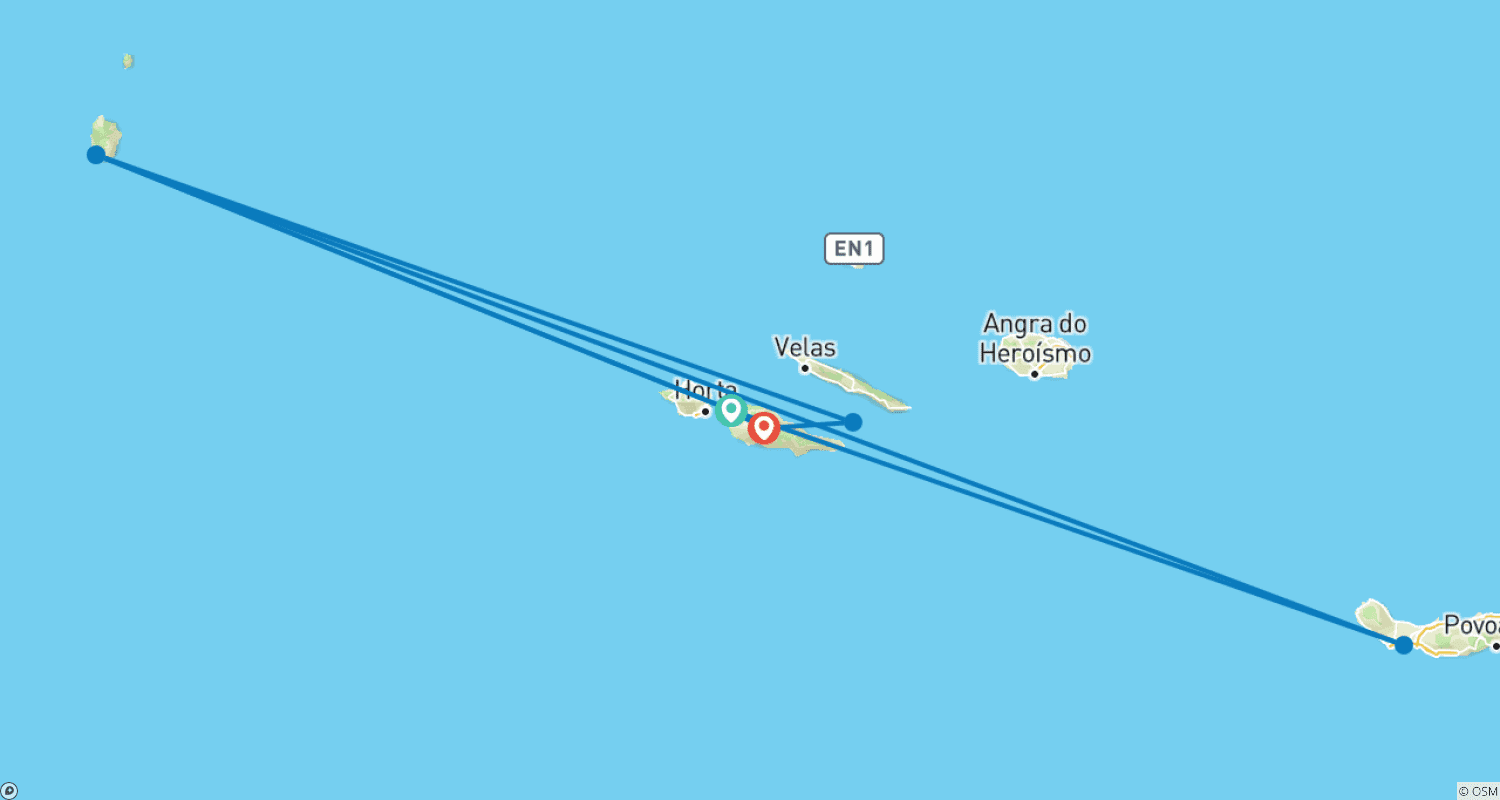 Mapa do percurso de Descubra a Ilha do Pico - Caminhadas, Passeios e Muito Mais