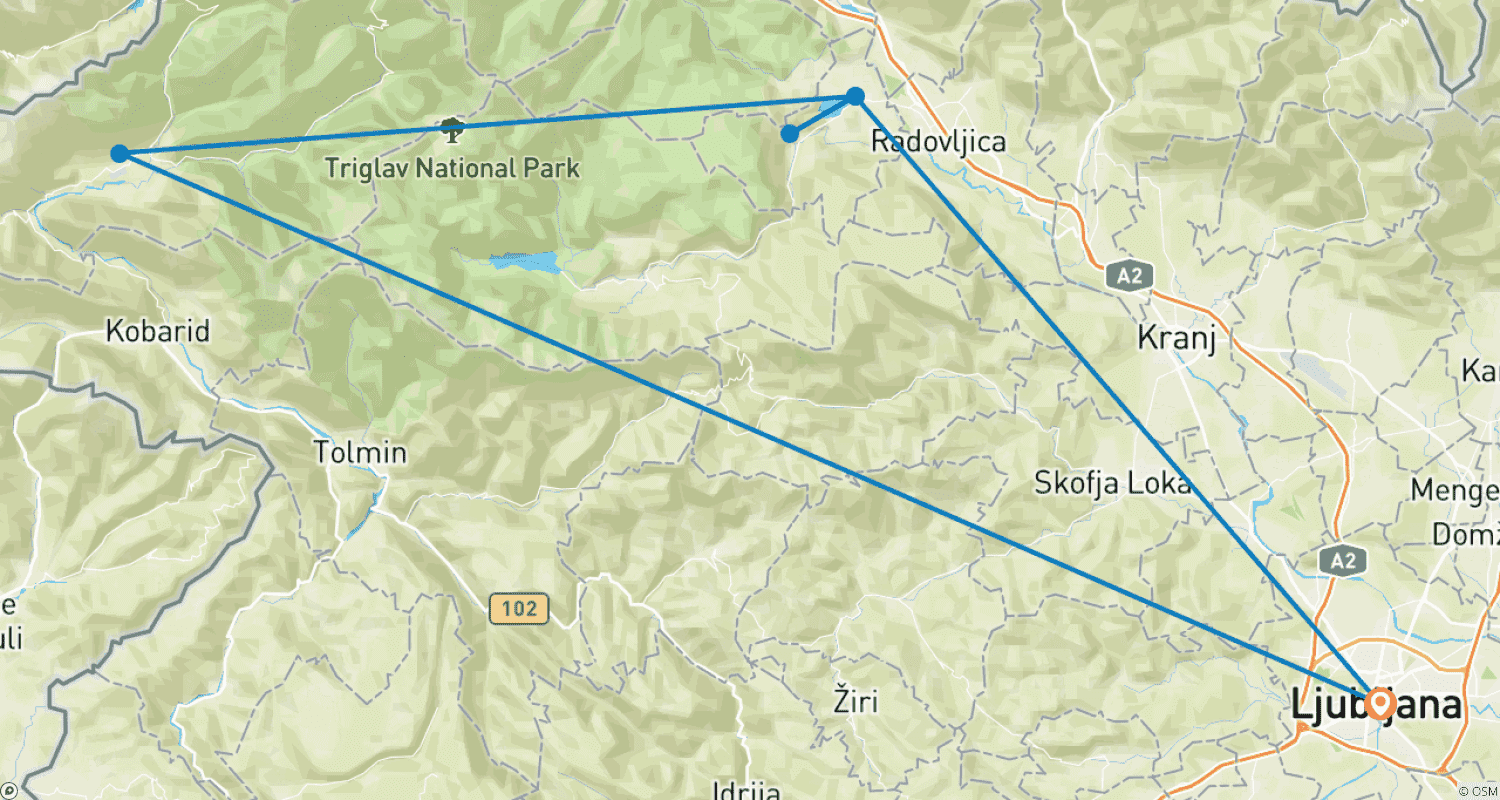 خريطة مسار Tour of Slovenia (6 destinations)