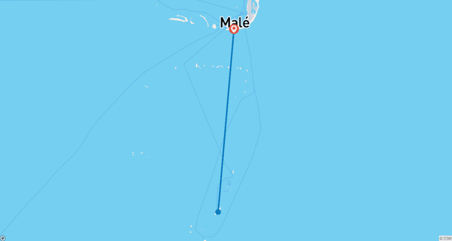 Mapa do percurso de MAIS VENDIDO NAS MALDIVAS! Pacote de Viagem ~ 4 dias no paraíso!