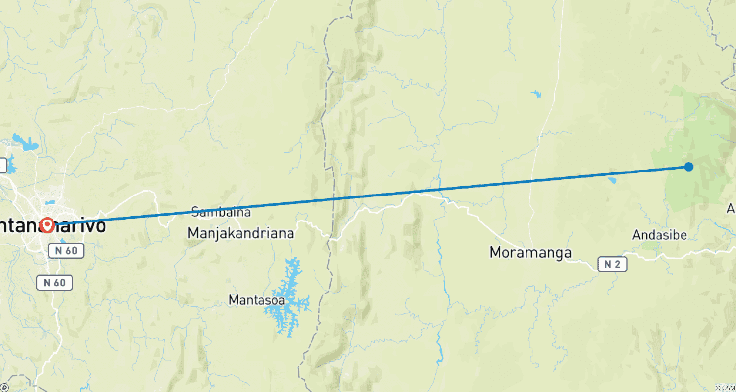 3 Days of birdwatching in Andasibeのルートマップ
