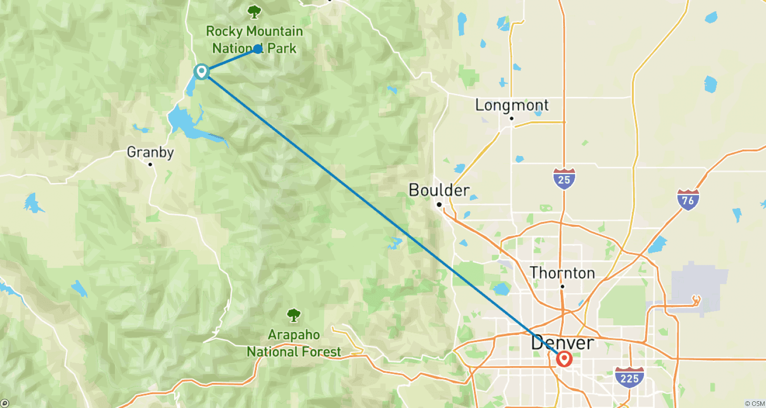 Mapa trasy: USA – Zimowe Przygody w Colorado