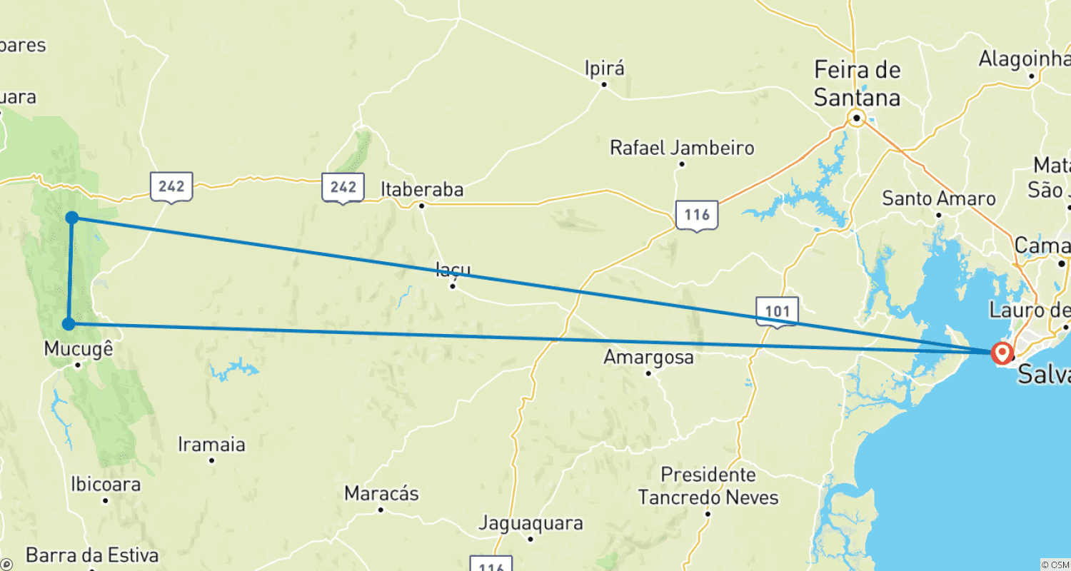 Mapa trasy: Pakiet Chapada Diamantina