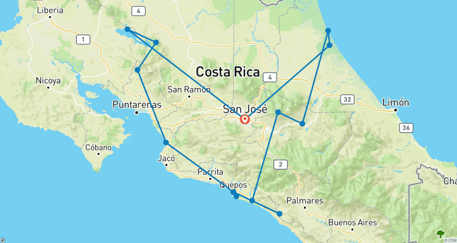 Mapa trasy: Wulkaniczna Rozkosz (16 dni)