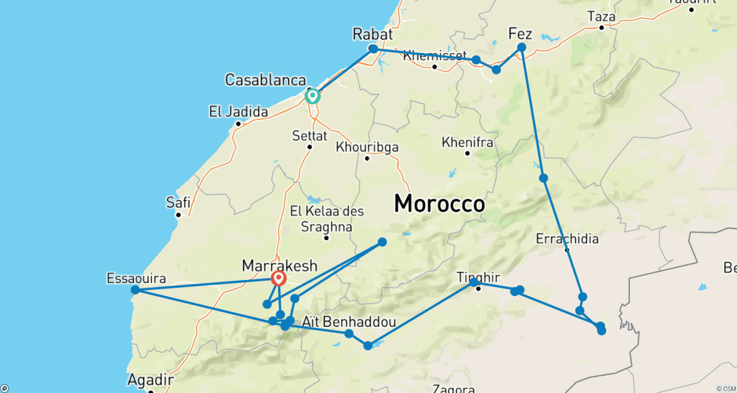 Mapa trasy: Przygoda wokół Atlasu