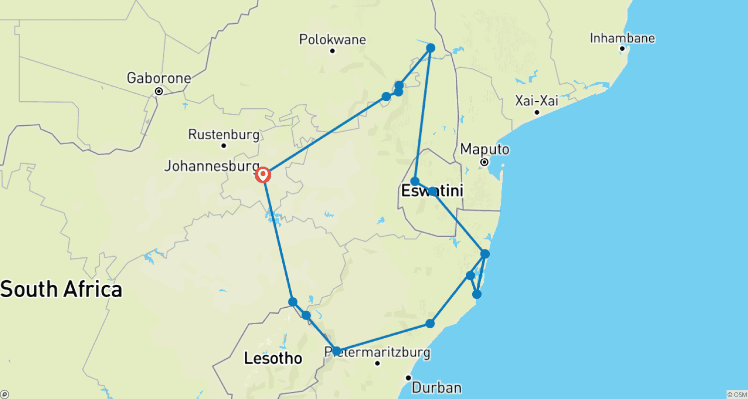 Mapa trasy: Przygoda w Krugerze