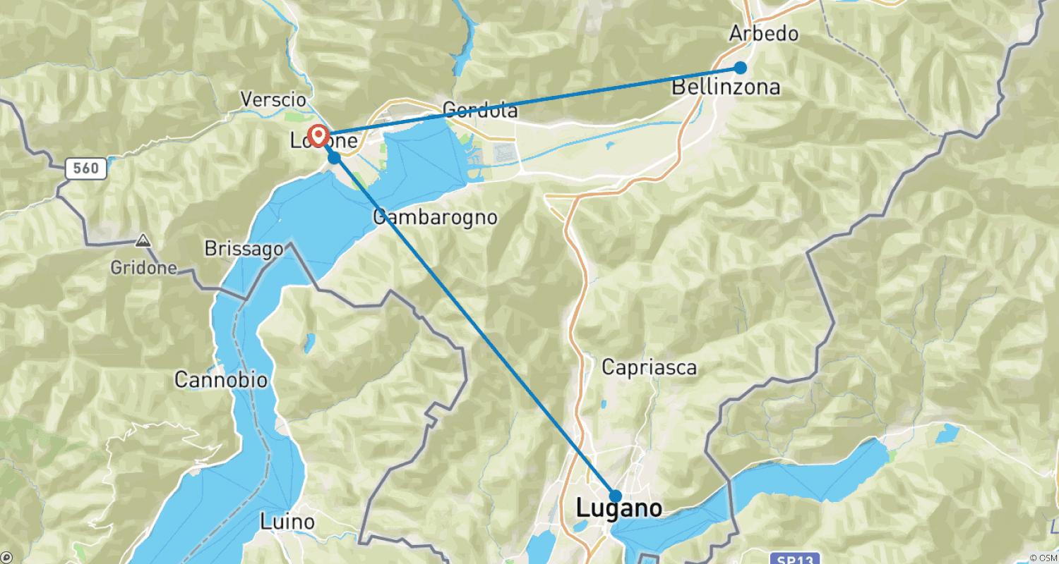 Mapa trasy: Ciesz się Lago Maggiore i szwajcarską Dolce Vita (6 dni)