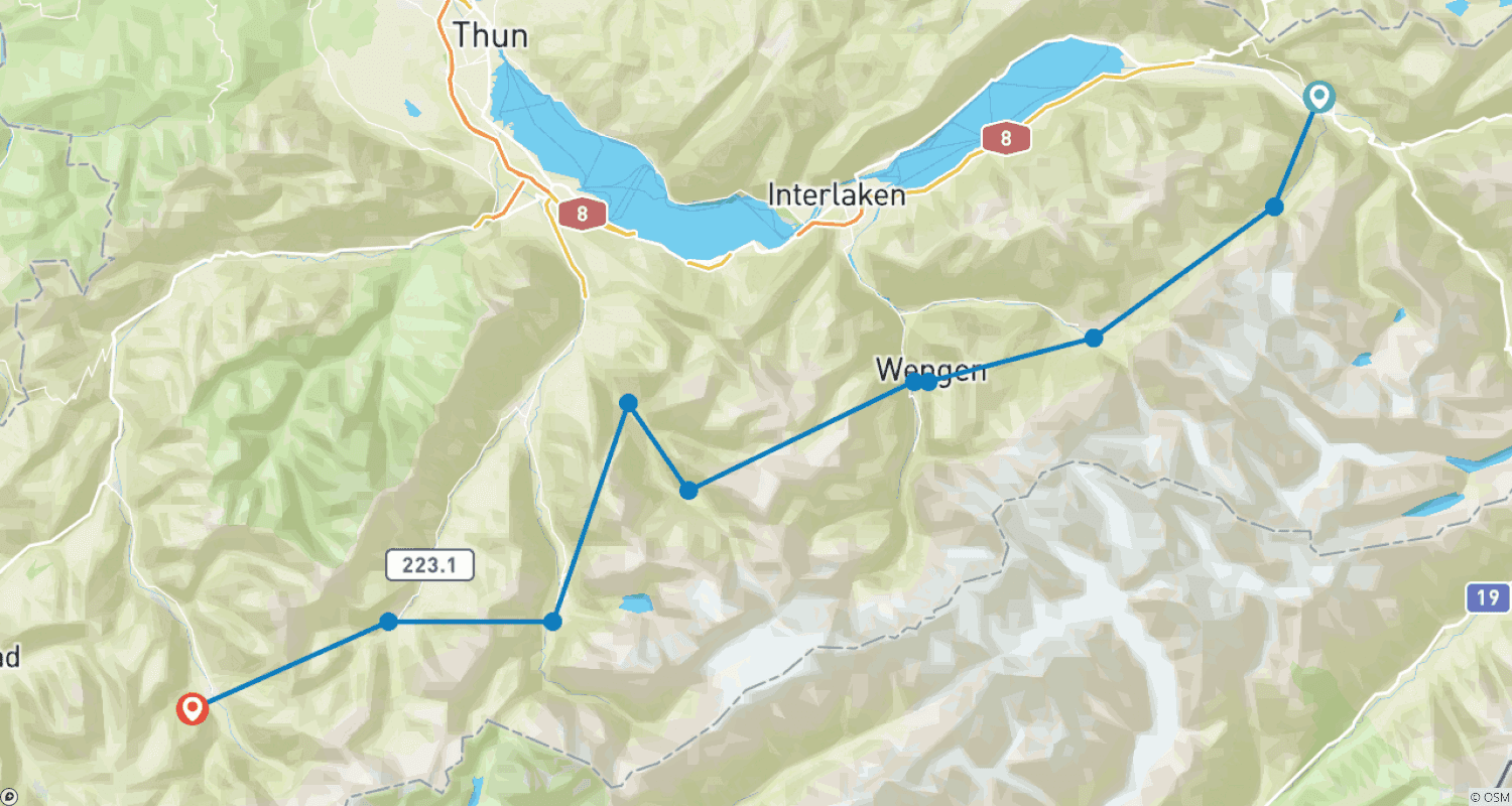 خريطة مسار Via Alpina - Bear Trek (8 days)