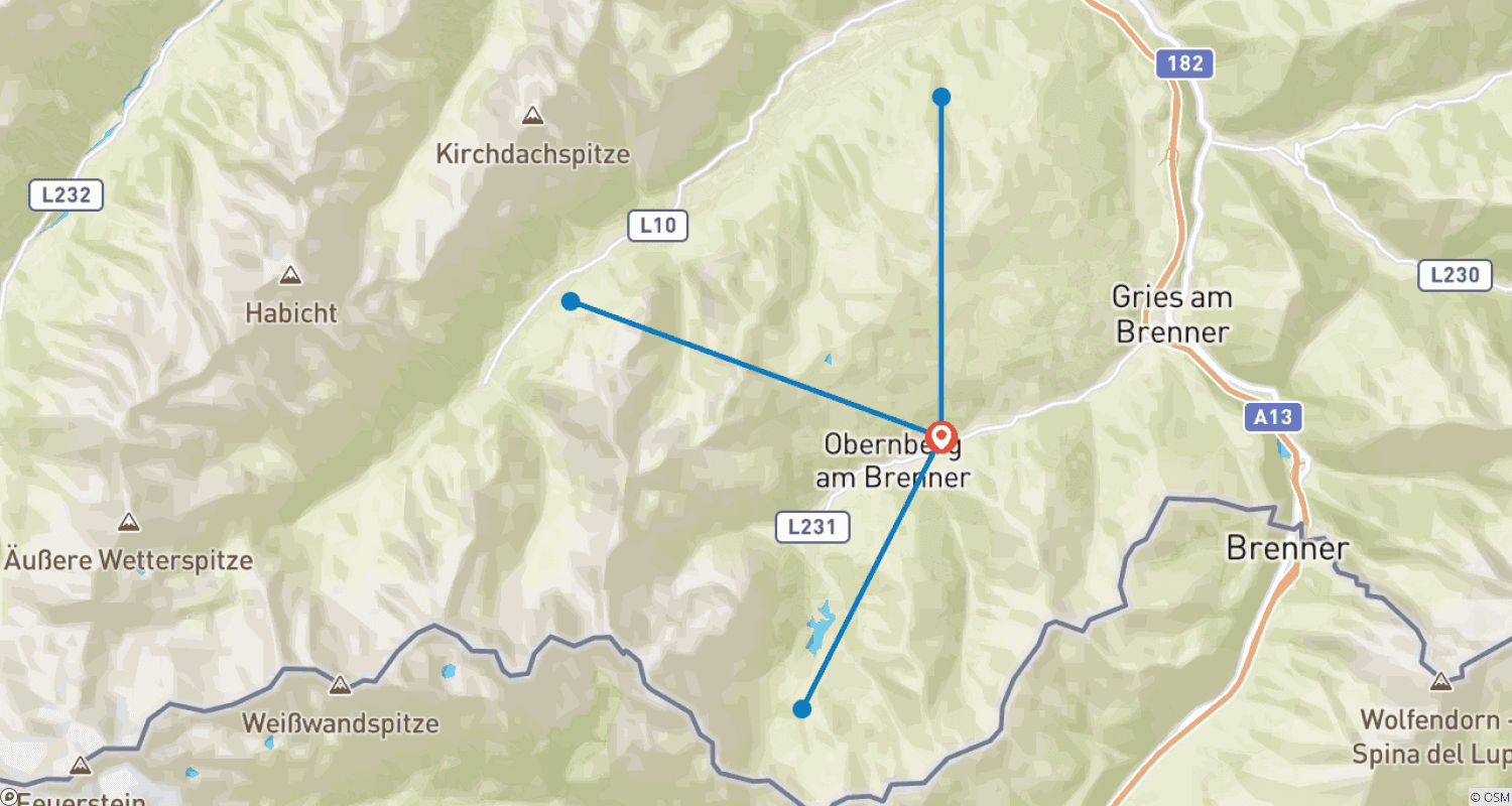 خريطة مسار Easy ski Tours for connoisseurs in the Obernbergtal 6 Days