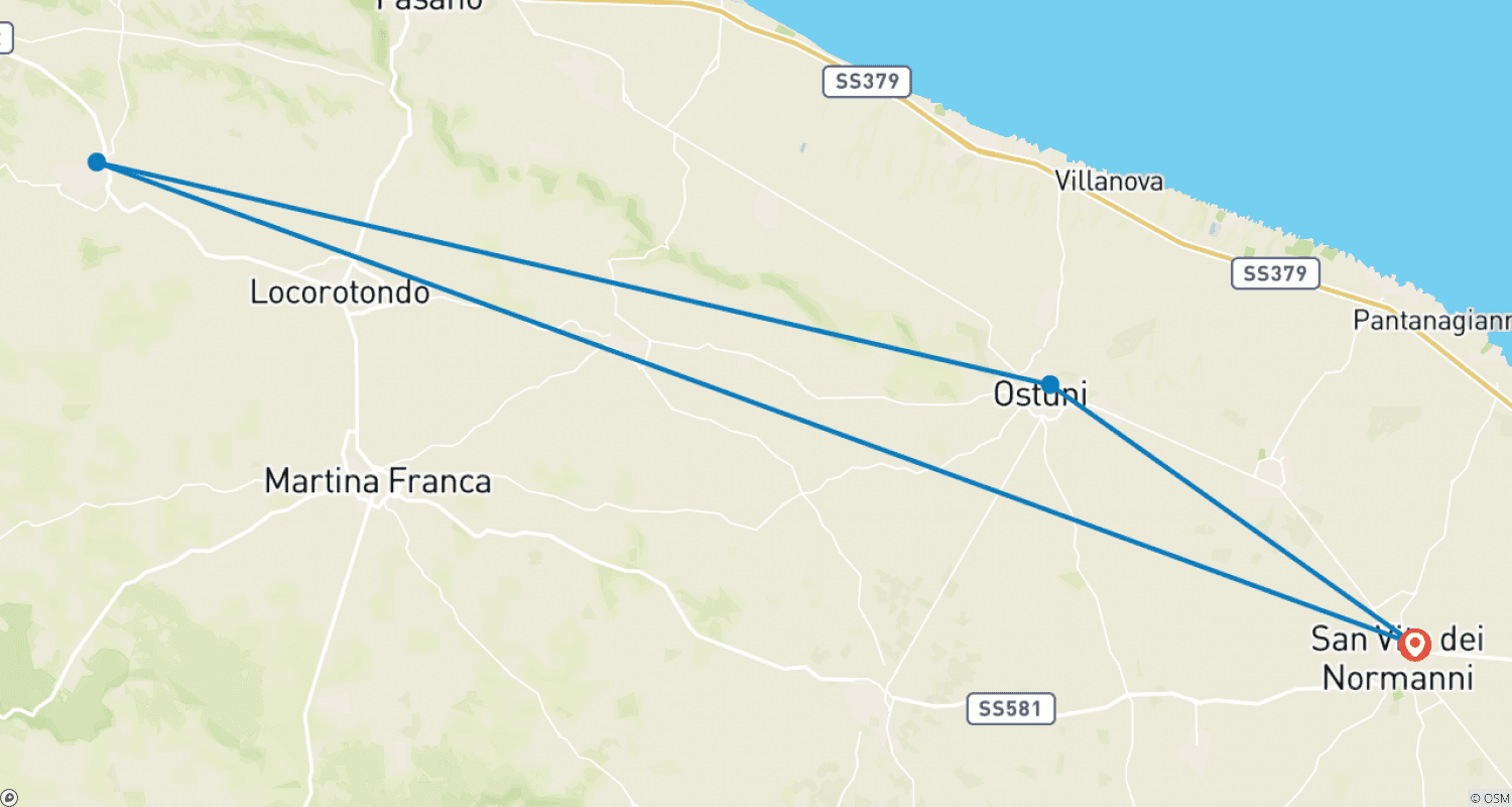 Mapa trasy: Włochy - Białe wioski rowerem (6 dni)