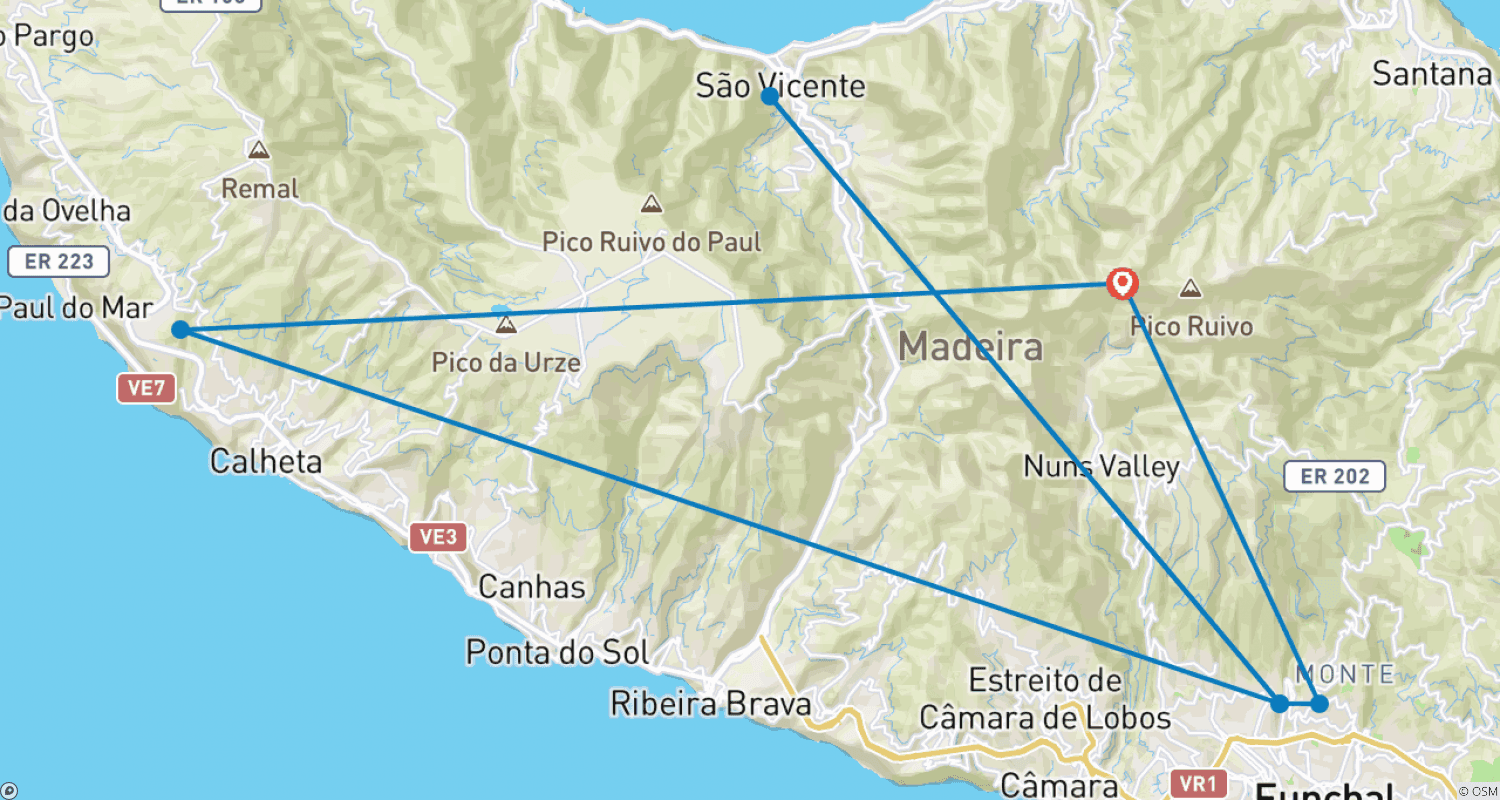 خريطة مسار New Year's Eve in Madeira - wander into the new year in comfort (8 Days)