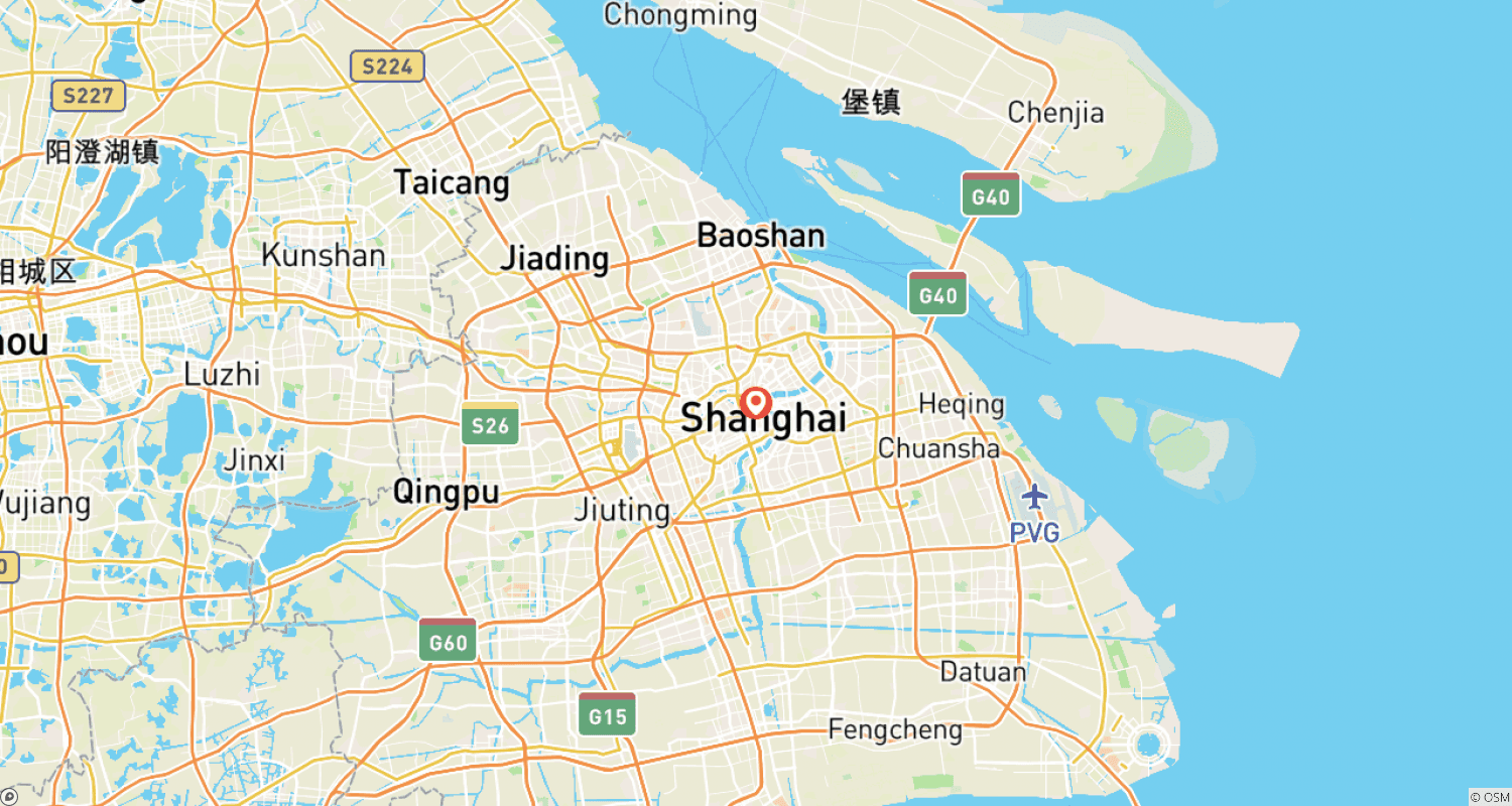 Mapa do percurso de Escapada Urbana em Xangai, Tour Privado