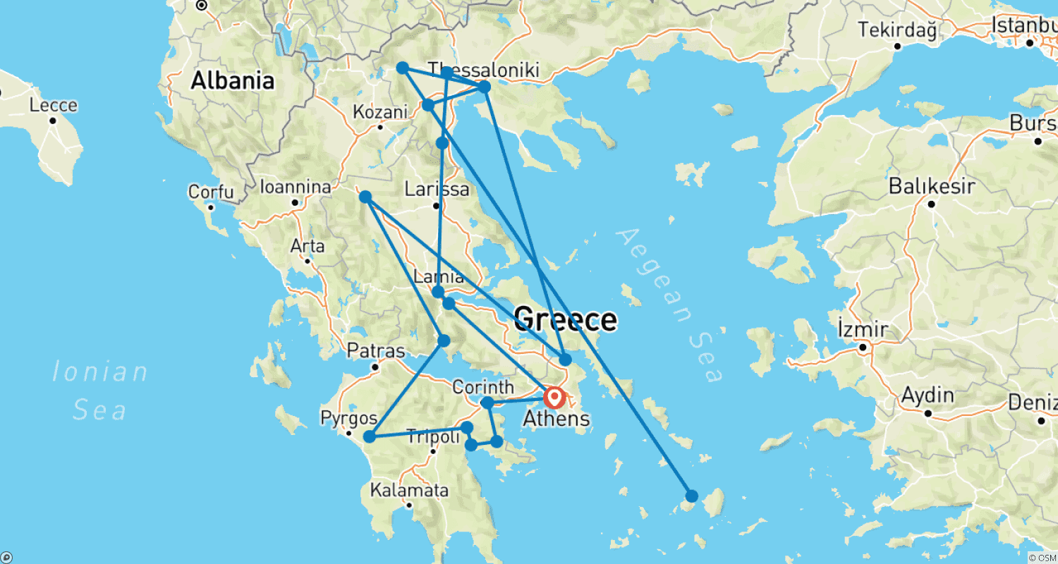 خريطة مسار Grand Tour in Greece, Private tour