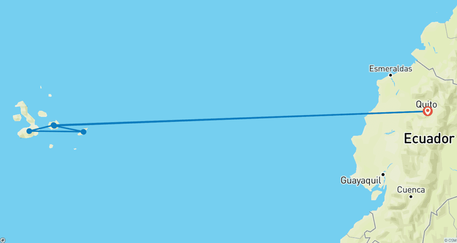 Mapa trasy: Galapagos Multisport Adventure - 10 days