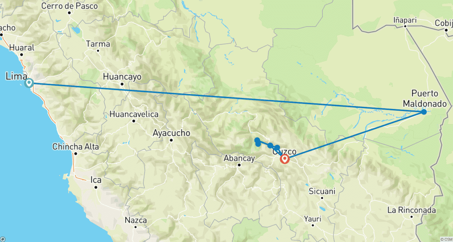 Mapa trasy: Premium Peru (including Saqsaywaman)
