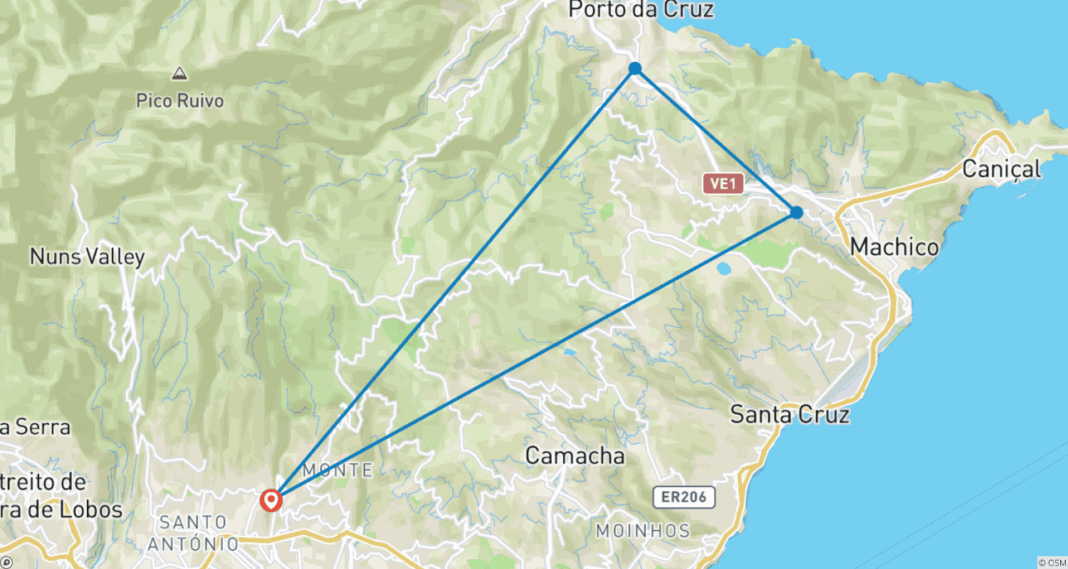 Mapa do percurso de Madeira: Trilhas de Caminhada 'Levada' (Tour Autoguiado)