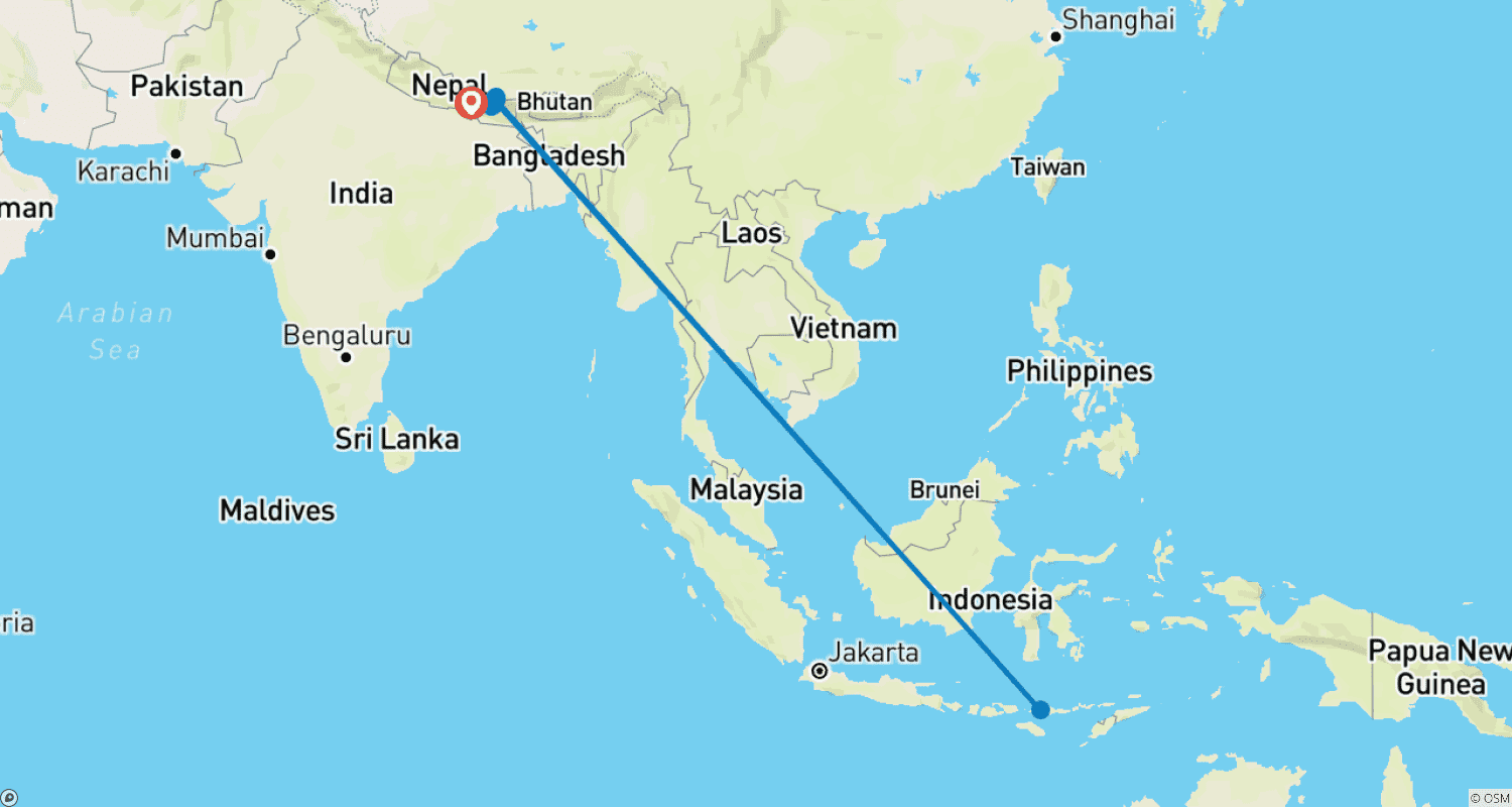 Mapa do percurso de Caminhada de Salleri ao Acampamento Base do Everest