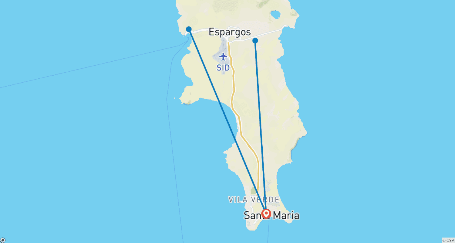Mapa do percurso de Essência da Ilha do Sal - Passeios de Praia e Descoberta 4 Dias 3 Noites