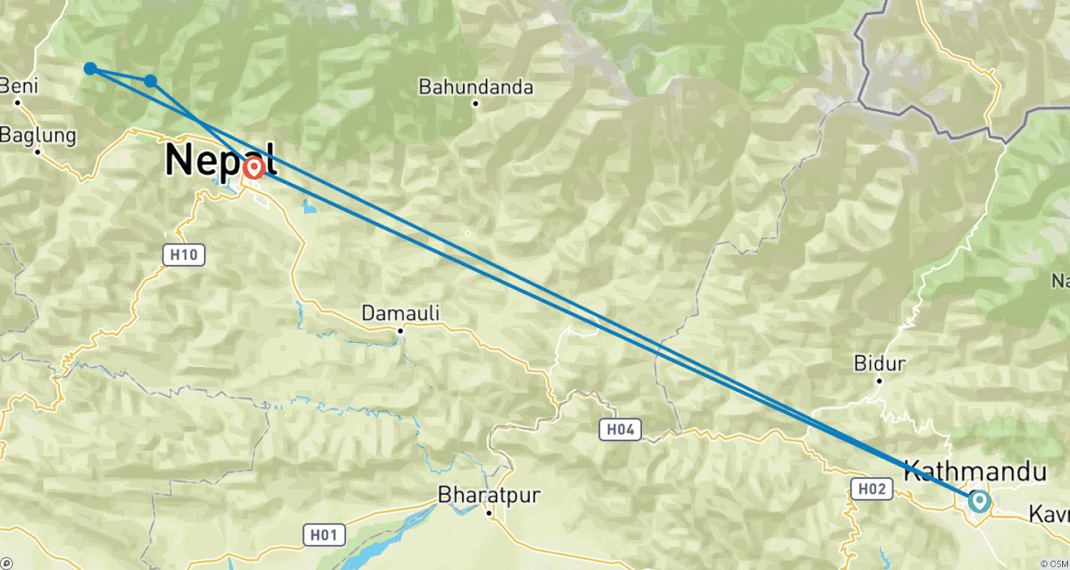 Mapa trasy: Trek z widokiem na Annapurnę