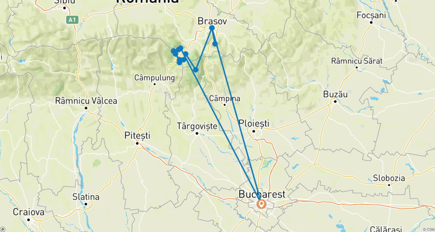 Mapa trasy: Odkryj Bramę Karpat - samodzielna wycieczka