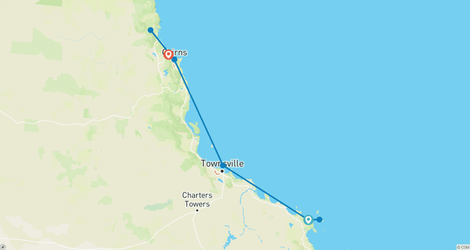 Mapa do percurso de Austrália: Aventura em Queensland do Norte (Com Navegação)