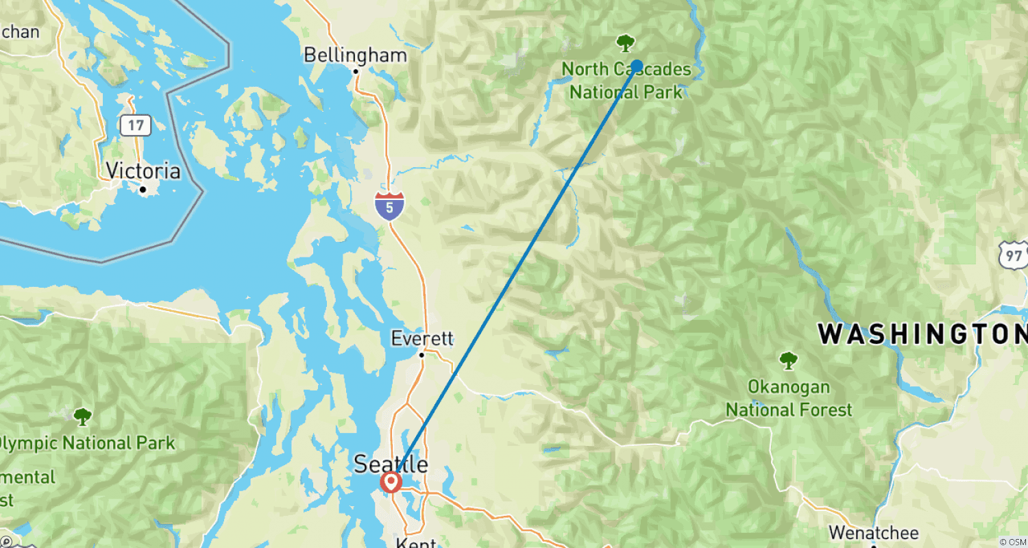 Ross Lake Traverse in the North Cascadesのルートマップ