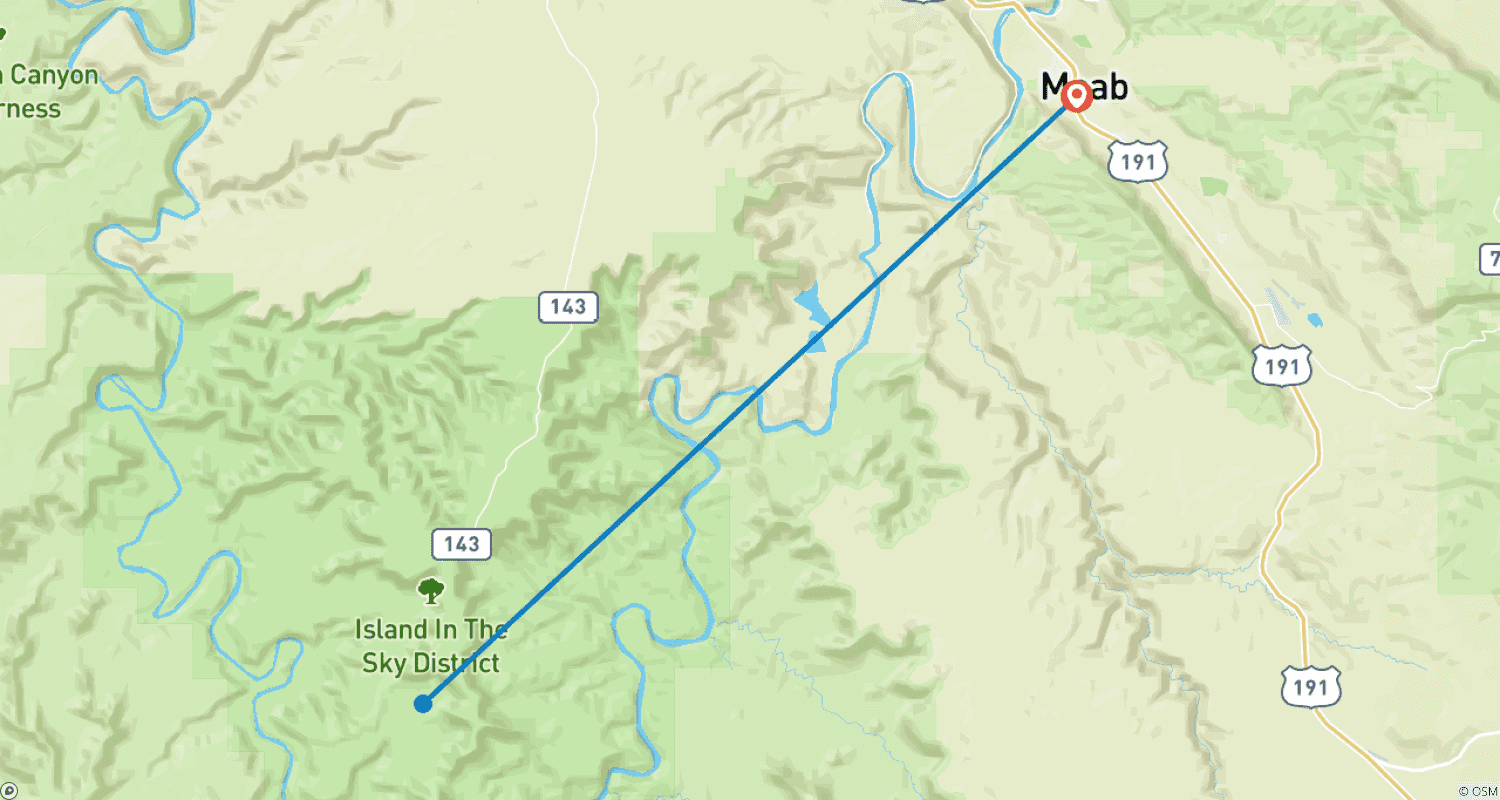 Mapa do percurso de Clássico de Canyonlands