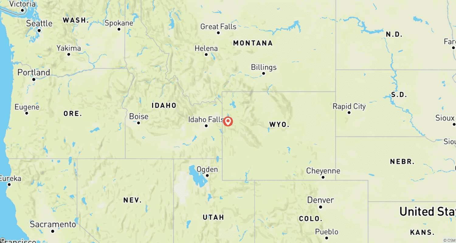 Mapa do percurso de Mochilão Selvagem em Wyoming