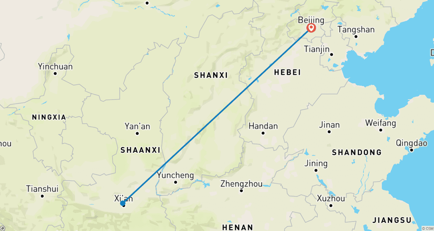Mapa do percurso de Great Wall and Warriors, Private Tour