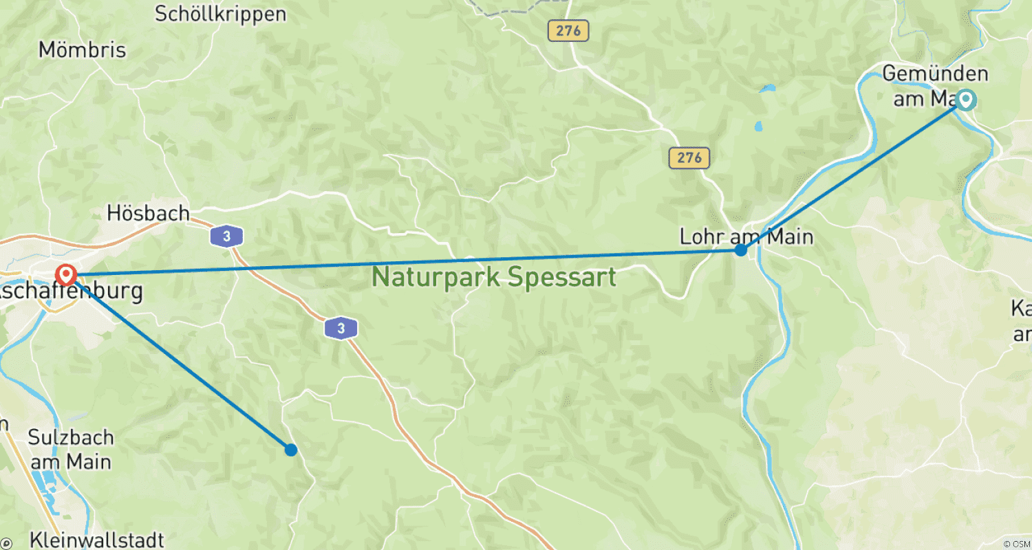 Mapa trasy: Magiczny Spessart