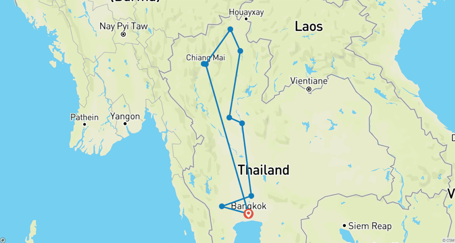 タイのベスト（4つ星ホテル）のルートマップ