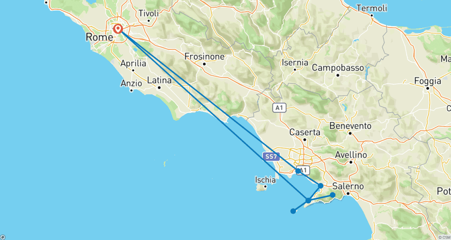 Mapa trasy: Amalfi Coast Dream - Small-Group Tour