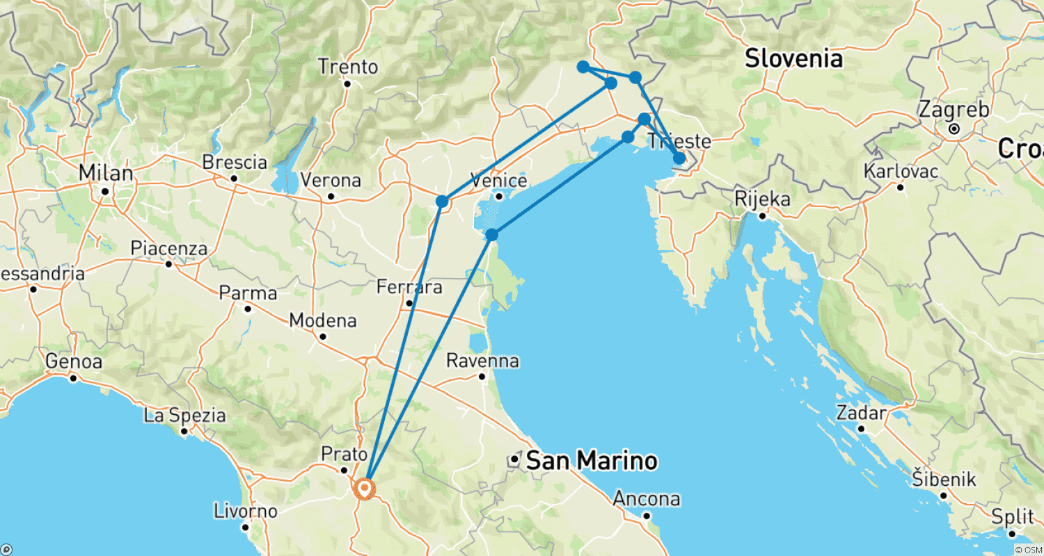 Mapa trasy: Friuli-Wenecja Julijska: Prywatne doświadczenie odkrywania win i smaków wyjątkowej krainy