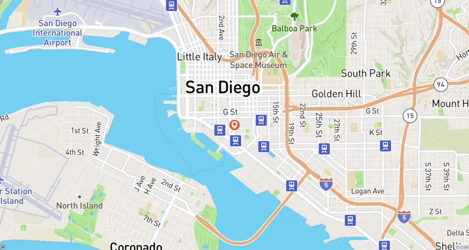サンディエゴ、カリフォルニア週末旅行のルートマップ