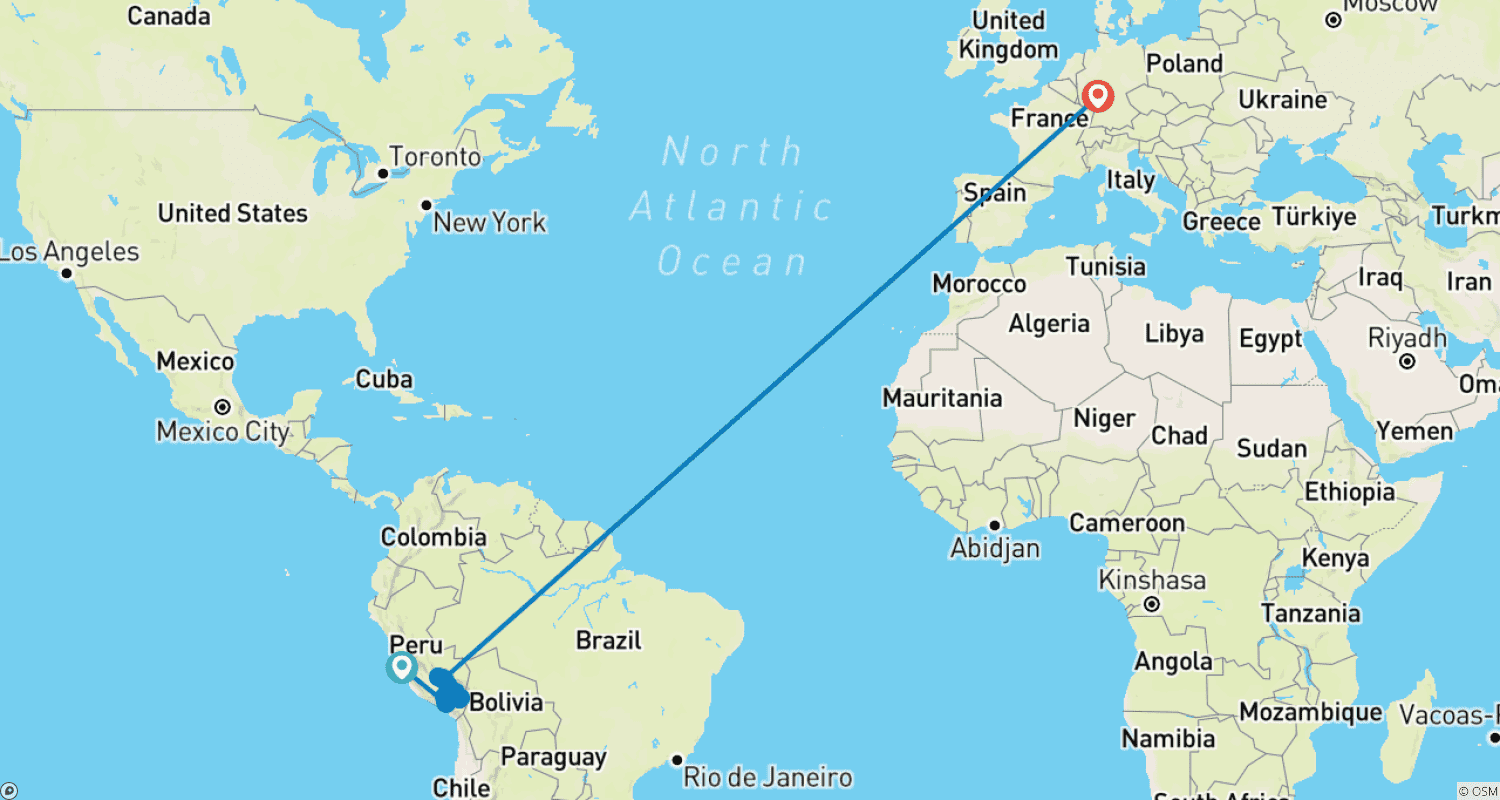 Mapa trasy: Peru - Czyste