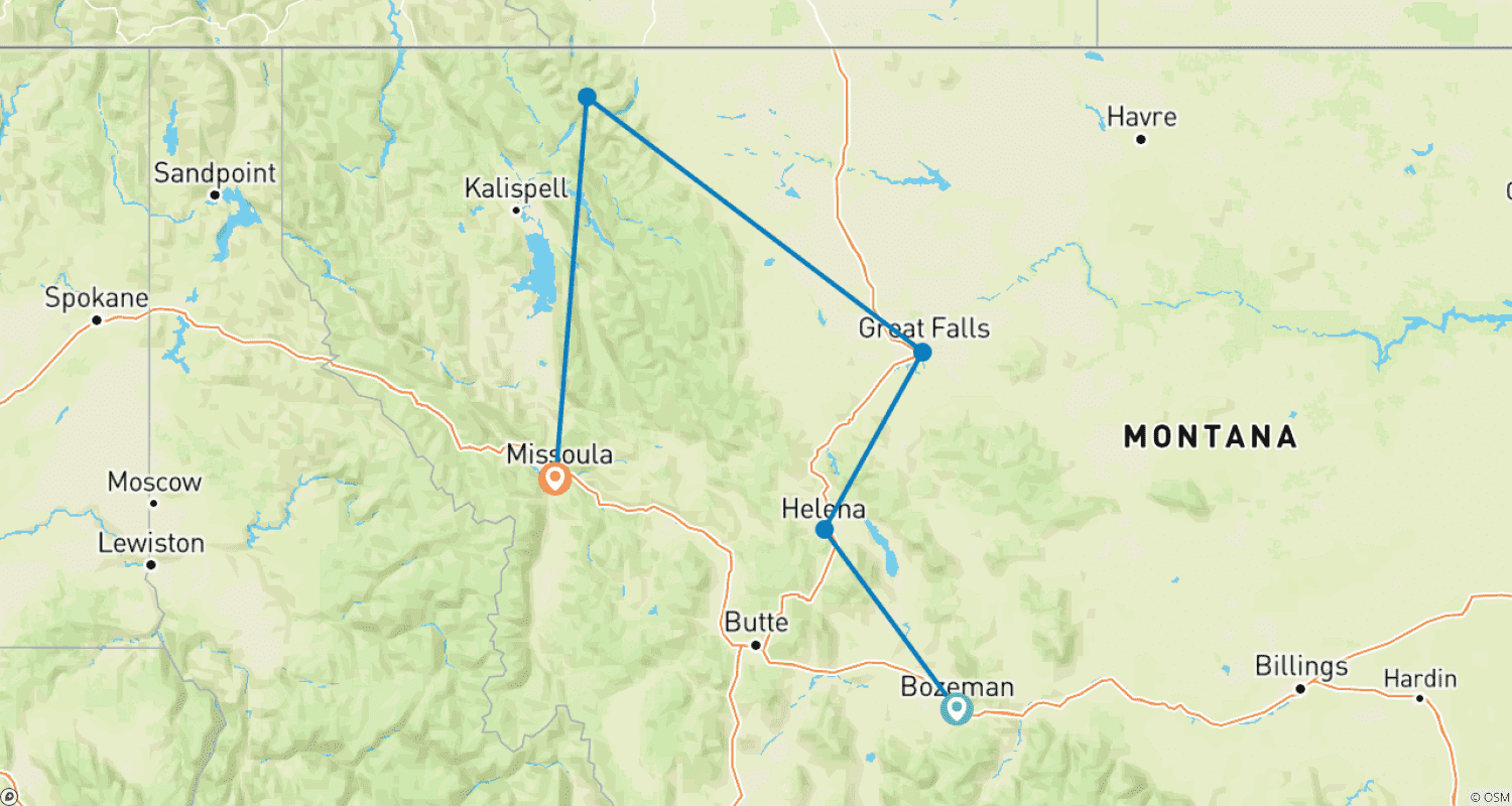 Mapa trasy: Best of Montana
